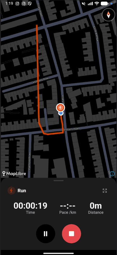Live run tracking